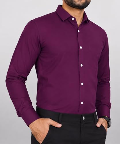Image of CB-COLEBROOK Men's Casual, Regular Fit, Solid Colour, Lightweight, Button Down, Casual Wear, Shirt with Pocket. Suitable for Office & Casual Use