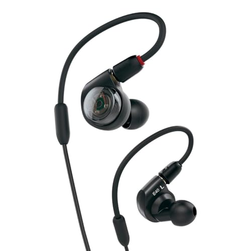Audio-Technica Fones de ouvido intra-auriculares profissionais ATH-E40, preto