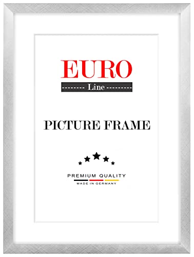 EUROLine Holz Bilderrahmen 57 x 39 cm Alu Criss Cross mit Antireflex-Acrylglas für | Foto | Poster | Puzzle Rahmen Cover