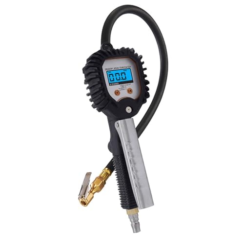 Medidor digital de neumáticos, manómetro de neumáticos de vehículo, bomba digital de neumáticos con manómetro, medidor automático de neumáticos 255 PSI con 4 ajustes - Manómetro de presión de