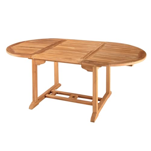 riess-ambiente.de Ausziehbarer Gartentisch Empire Teak 120-180cm Natur Teakholz oval