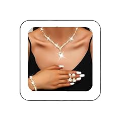 B-3 Pack Gold Necklace Bracelet Earrings