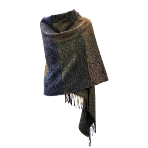 Ladies Celtic Knot Wool and Chenille Wrap, 28 x 78.75 inches