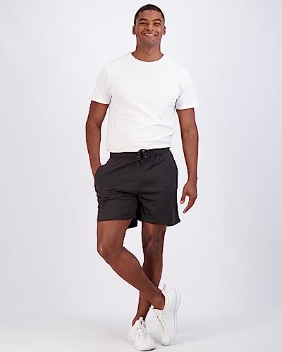 Image of Real Essentials 4 Pack: Men's 7 inch Athletic Running Quick Dry Mesh Shorts with Zipper Pockets (Available in Big & Tall)