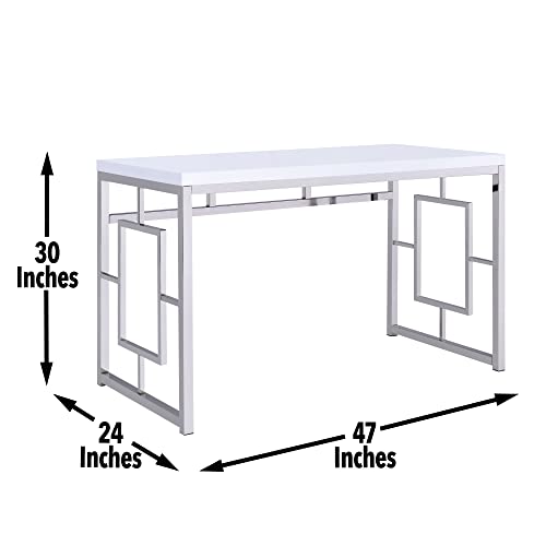 Steve Silver AZ250DW Company Alize Desk, White thumb #2