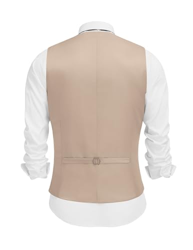 COOFANDY Men's Linen Vest Casual Linen Slim Fit Suit Vests Dress Waistcoat Wedding Business Prom2