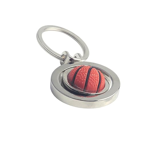 BESPORTBLE - BESPORTBLE Rotating Basketball Keychain Creative Metal Key Holder for Sports Enthusiasts Basketball Fans and Themed Parties Durable Design for Use