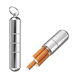 Breites Anwendungsspektrum - Die runde zigaretten box bietet Platz für 2-5 männliche Zigaretten, 9-10 weibliche Zigaretten und kann auch als Tablettenbehälter, Pillendose klein, Zahnstocherhalter, Medikamentenhalter und Bargeld aufbewahrt werden.