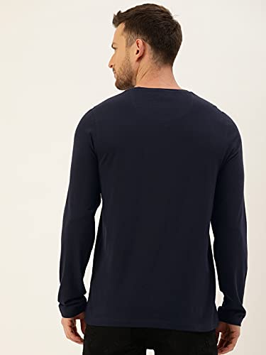Image of Round Neck Full Sleeve Plain-Solid Regular Fit Casual Men's Multicolor T-Shirts (Pack of 2)