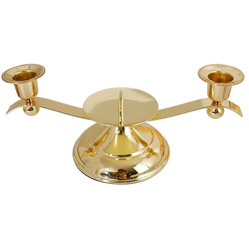 Tuimiyisou 0H240704KT7PFPOUMX Gold Holder, Unity Candle Holders For Weddings Shiny Golden 3 Arm Wedding Candle Holder With Central Spike Table Pillar Candle Holder cover