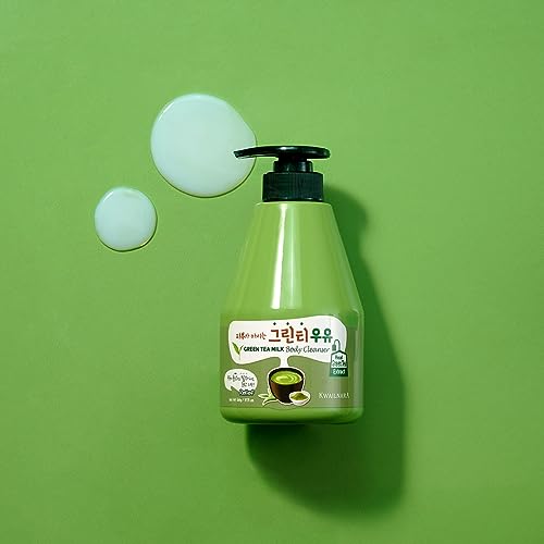 Image of Kwailnara Green Tea Milk Body Wash (19.75 Fl Oz) - Korean Body Cleanser for Revitalized Skin | Milk Protein, Royal Jelly & Clarifying Green Tea Extract | Paraben-Free with Gentle Bubbles