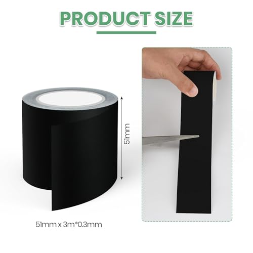 LLPT Aufblasbares Flicken-Reparaturband | Schwarz | 51 mm x 3 m | Wasserdicht Langlebig zäh | Klebstoff für Luftmatratzen Hüpfburgen Schlauchboote Schwimmbeckenringe Luftkissen (IPT5033BK2)