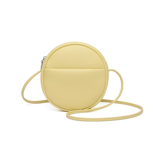 Image of Circle Crossbody Bag for Women NYLON Circle Purse with Zipper Adjustable Knot Shoulder Straps