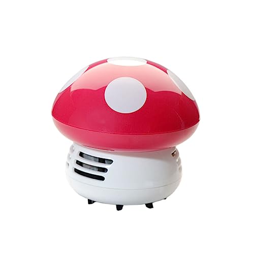 SWOOMEY Mini Mushroom Desktop Vacuum Compact Desk Dust Remover Portable Handheld Vacuum for Home Office Easy Clean Electronics Keyboards and Surfaces