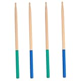 EXAOMBLE 2組 防滑メープルドラムスティック チップ採用で豊かな音質 初心者 向け練習用 耐久性に優れバンド演奏 カ イブに