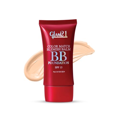 Image of Glam 21 Color Match BB Foundation SPF15 I Dual Purpose of Foundation & Sunscreen Blemish-free Glow |Non-cakey Daily Use | Non-greasy & Lightweight | Long-lasting Radiant Makeover| 46gm - 02 Honey Drop