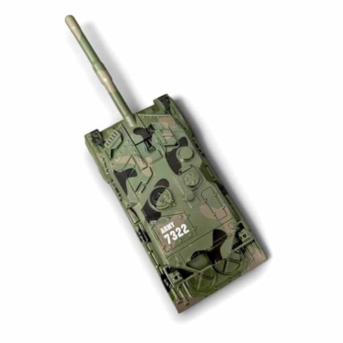 Image of Breatoi B-6772 Leopard Type Military Tank Die-Cast Model, 1:43 Scale, Camouflage Green, Army Collectible