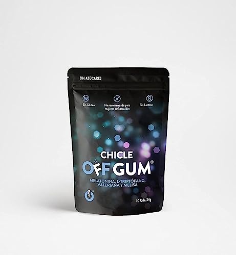 WUGUM - Chicle OFF - Chicle Funcional para mejorar estados de Estrés y Relajar el sistema nervioso - Ayuda a conciliar de forma rápida el sueño - Sabor Regaliz - Max 1 chicle/día - Contiene 10 chicles