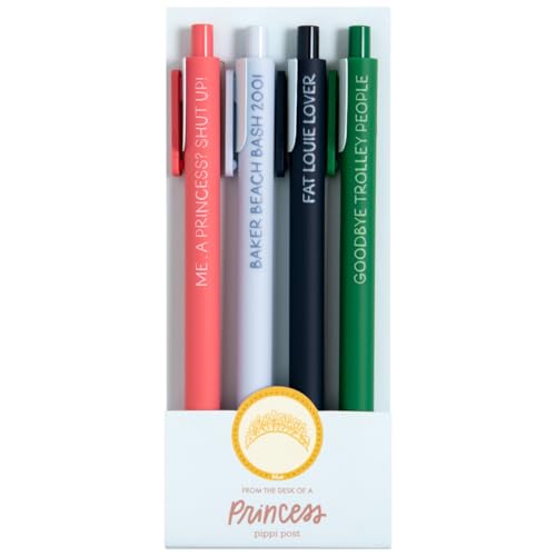 Set de 4 bolígrafos gel temáticos Princesa Pippi Post