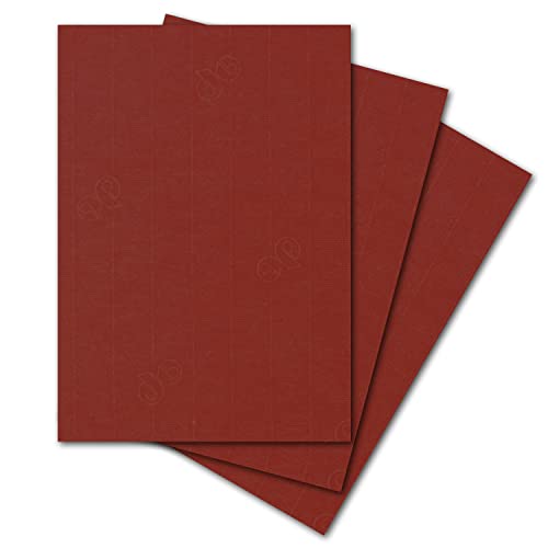 ARTOZ Papel de cartas + papel de manualidades / cartón para manualidades – DIN A4 297 x 210 mm – Grabado elegante – Papel de alta calidad 220 g/m² – Papel para scrapbooking 75 Stück 519 - Weinrot