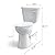 Two Piece Toilet with ADA Height, Ceramic Bowl and Locking PP Lid - Side Push Handle, Elongated, CUPC Certified, Water Efficient 1.28 GPF, Modern Design