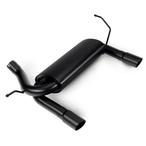 RedRock Dual Outlet Axle-Back Exhaust with Black Tips Compatible with 07-18 Jeep Wrangler JK