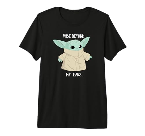T-shirt Grogu The Mandalorian Star Wars premium en coton noir pour fan de Star Wars
