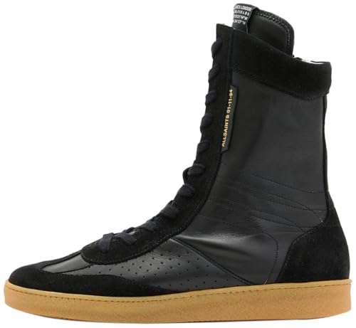 AllSaints Women's Louise HIGH TOP Sneaker, Black, 9