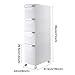 Failjierue 8.6'' Slim Bathroom Cabinet Mobile Cart with Clear Drawers, No-Tool Corner Storage for Small Spaces, Kitchen & Bathroom(4th Floor)