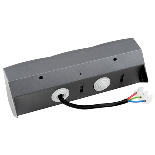MC POWER Steckdosenblock Unterbausteckdosen | FLAIR | Ecksteckdose Steckdosenleiste 3-fach + 2x USB, 230V~/16A, Aufbau, duneklgrau anthrazit, matt 3
