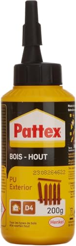 PATTEX Colle à Bois PU , spécial collage extérieur - Biberon 200g