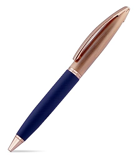 amazon basics Ballpoint Pen with Case fro Office and Gifting (Blu...