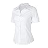SUNNOW-Womens-Tailored-Short-Sleeve-Basic-Simple-Button-Down-Shirt-with-Stretch SUNNOW Womens Tailored Short Sleeve Basic Simple Button-Down Shirt with Stretch White
