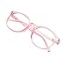 Blue Light Blocking Glasses with Spring Hinge for Women/Men, Anti Eyestrain, Computer Reading, TV Glasses, Stylish Oval Frame, Anti Glare(Clear Pink,+1.75 Magnification)