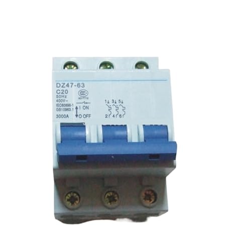 Disjoncteur DZ47-63 3P 20A tripolaire 400V~ interrupteur modulaire rail