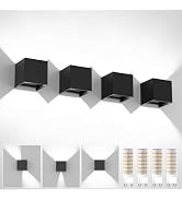 Lumiere Exterieur Terrasse Applique Murale Extérieure 2 Pièces - IP65 étanche, Ampoules G9 Remplaçables, 3000K Blanc Chaud Luminaires Design Moderne Noir