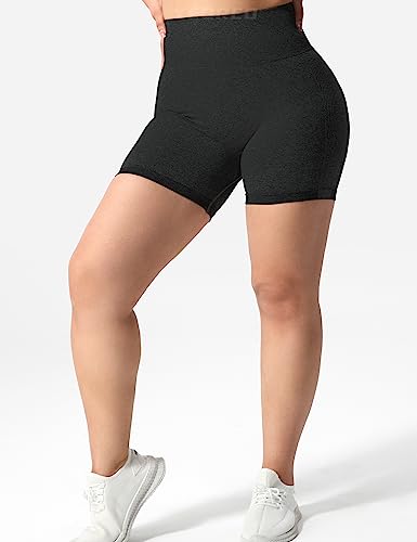 Yeoreo Women High Waist Workout Yoga Gym Smile Contour Seamless Cycling Shorts Black Xxs #TOP3