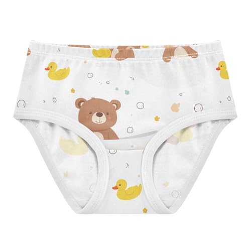 Wusikd Cute Brown Bears Girls' Underwear Cotton Ducks Girls Briefs Soft Toddler Underwear 2T