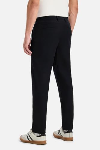 Image of SNITCH Men Trousers Casual Wear | Regular Fit Mid Rise Straight Leg Solid Pattern | Durable Polyester & Plain Weave Fabric for Daily Use & Office Outings