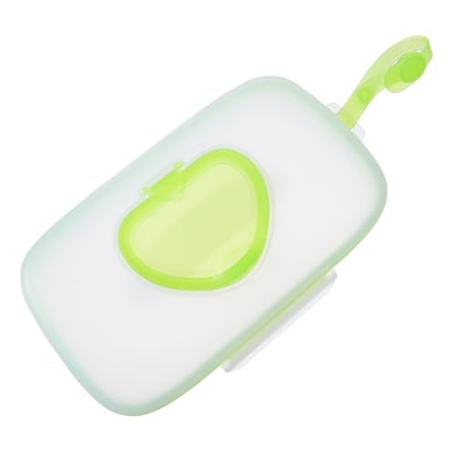 CLISPEED Caja De Toallitas Portátil Para Exteriores 1 Unidad, Estuche Pp Ecológico Cierre Hermético De Silicona Para Bebés, Verde, Para Cochecito y Uso Infantil, Práctico Para Viajes y Cunas