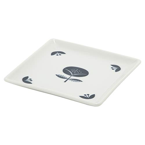 TAMAKI プレート ブロックプリント ハナ 5個セット 直径12.8×奥行12.8×高さ1.6cm 電子レンジ・食洗機対応 日本製 T-784754