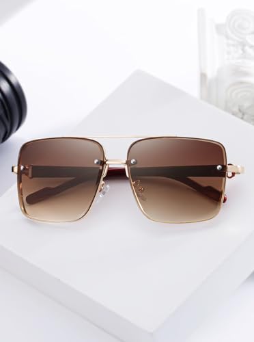 Image of Classic Mens Sunglasses Fashion Gold Frame Shades for Men UV 400 Protection Sunnies(7563)