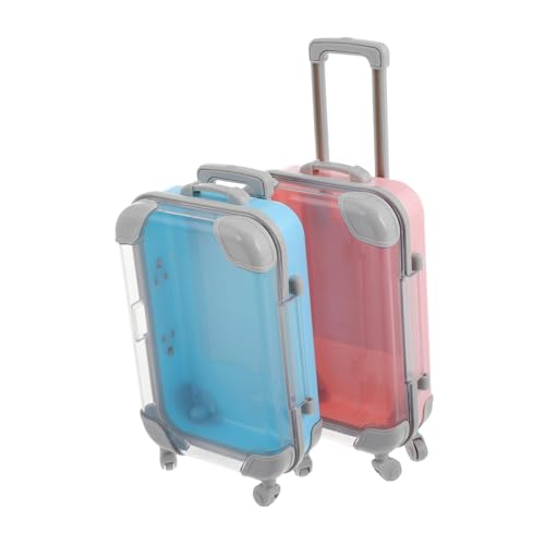 VILLFUL 2pcs Portable Mini Trolley Eyelash Organizer Case Detachable Lightweight Lash Storage Boxes with Cute Simulation Design for Travel and Daily Use Safe Plastic Makeup Container for