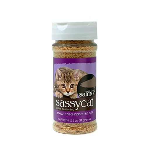 Herbsmith Sassy Cat Kibble Seasoning – Freeze Dried Salmon – Cat Food Topper for Picky Eaters – Wild-Caught Salmon
