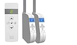 WIR elektronik, eWickler Comfort 2 Fenster Funk-Set, eW940-F-M, 2x Gurtwickler + 1x Fernbedienung FB-9, für 15mm Gurtband, Aufputz, bis 45Kg, Fahrtzeiten einstellbar (2 Fenster)