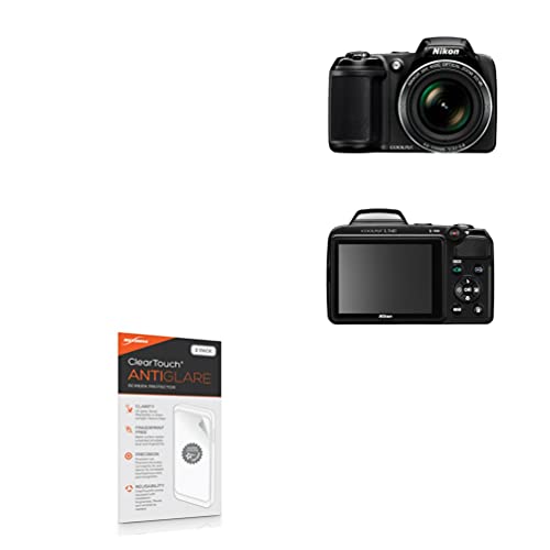 BoxWave Screen Protector Compatible with Nikon Coolpix L340 - ClearTouch Anti-Glare (2-Pack), Anti-Fingerprint Matte Film Skin for Nikon Coolpix L340