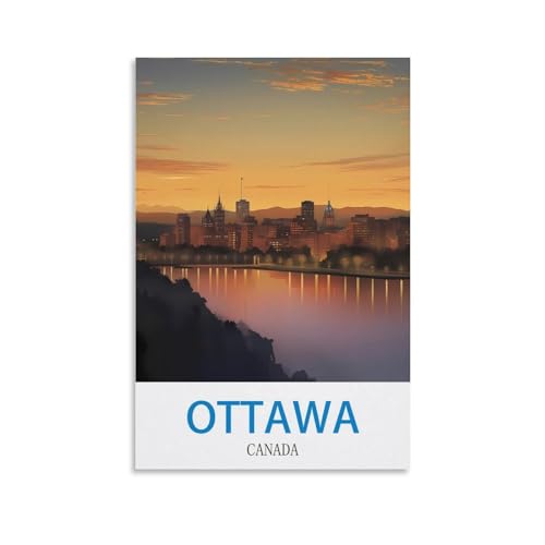 Affiche voyage Ottawa Canada vintage pour une déco de chambre cosy