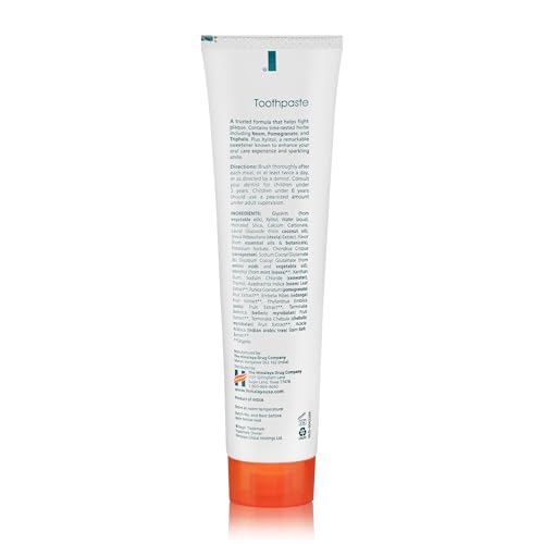 Himalaya Botanique Original Neem & Pomegranate Botanical Toothpaste, Fights Plaque, Brightens Teeth, Fluoride Free, No Artificial Flavors, SLS Free, Cruelty Free, Foaming, Mint Flavor, 5.29 Oz, 4 Pack