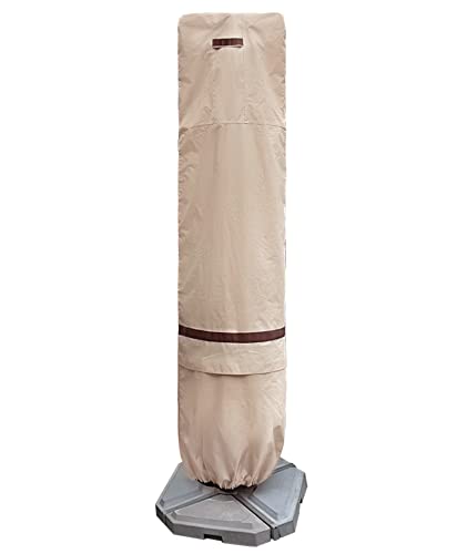 Cubierta para sombrilla de patio impermeable de 13 pies de diámetro al aire libre con poste integrado Cover