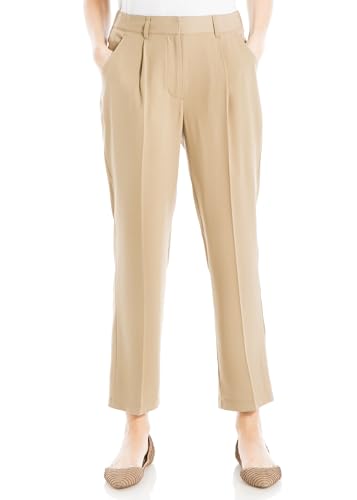 Max Studio Women's Soft Twill Pleated Pant with Pockets2